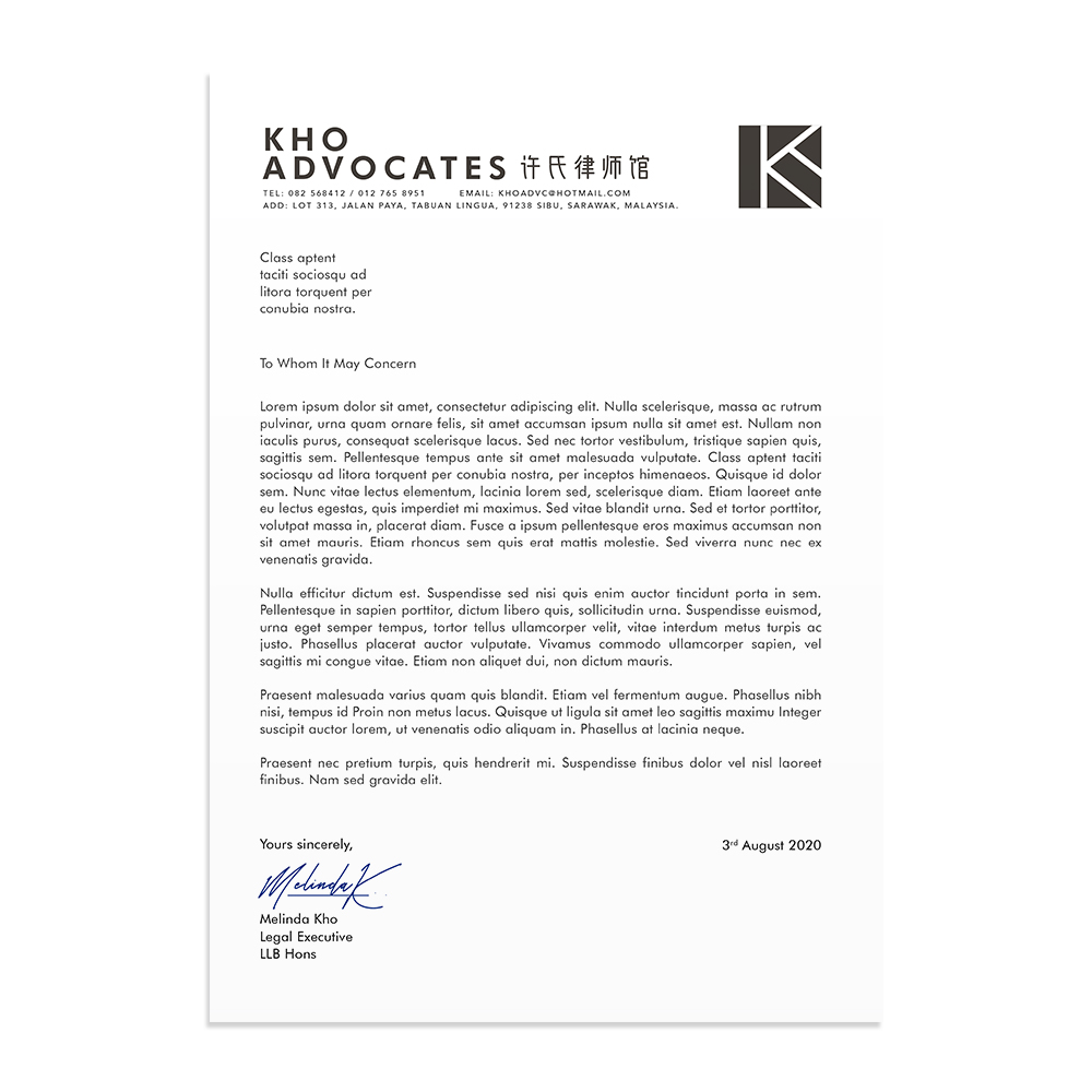 Letterhead AsahiArts Printing Kuching Sarawak